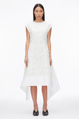 White Embroidered Belted Midi Dress with Handkerchief Hem | 3.1 Phillip Lim