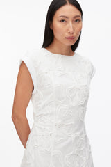White Embroidered Belted Midi Dress with Handkerchief Hem | 3.1 Phillip Lim