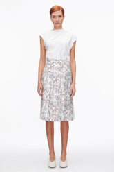Sky Blue Multi Two-Toned Pleated Knee-Length Skirt | 3.1 Phillip Lim
