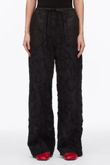 Black Embroidered Straight Leg Pull On Pants | 3.1 Phillip Lim