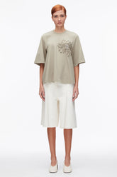 Sage Trapeze T-Shirt with Floral Appliqué | 3.1 Phillip Lim