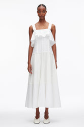 White Broderie Anglaise Patchwork Cascade Midi Dress | 3.1 Phillip Lim