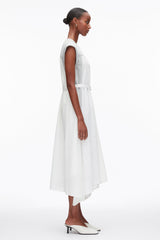 Lt Grey Melange-White Sleeveless French Terry Dress with Broderie Anglaise | 3.1 Phillip Lim