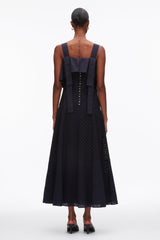 Midnight Broderie Anglaise Patchwork Cascade Midi Dress | 3.1 Phillip Lim