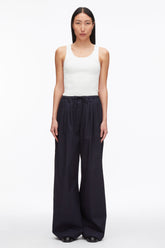 Midnight Structured Cotton Pull On Straight Leg Pants | 3.1 Phillip Lim