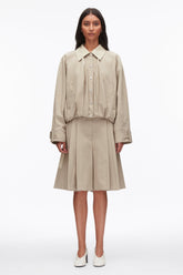Khaki-Birch Snap Front Blouson Bomber Jacket | 3.1 Phillip Lim