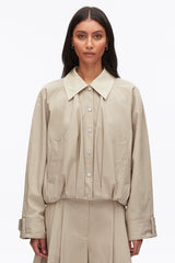 Khaki-Birch Snap Front Blouson Bomber Jacket | 3.1 Phillip Lim