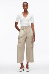 Khaki-Birch Two-Toned Cropped Cargo Pants | 3.1 Phillip Lim