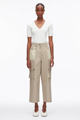 Khaki-Birch Two-Toned Cropped Cargo Pants | 3.1 Phillip Lim