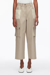 Khaki-Birch Two-Toned Cropped Cargo Pants | 3.1 Phillip Lim