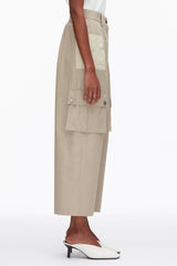 Khaki-Birch Two-Toned Cropped Cargo Pants | 3.1 Phillip Lim