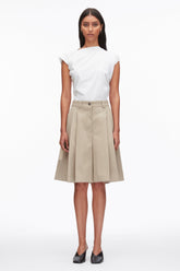 Khaki-Birch Two-Toned Wide Pleated Shorts | 3.1 Phillip Lim