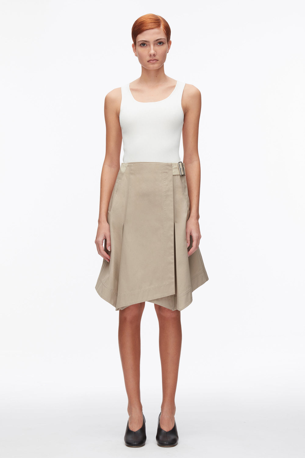 Khaki-Birch Two-Toned Handkerchief Wrap Skirt | 3.1 Phillip Lim