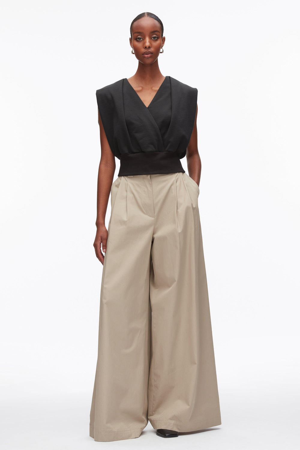 Black Draped Sleeveless French Terry Top | 3.1 Phillip Lim