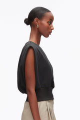 Black Draped Sleeveless French Terry Top | 3.1 Phillip Lim