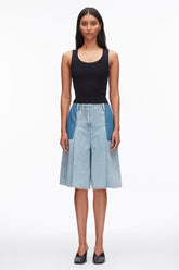 Light Blue Ghost Patch Lightweight Denim Bermuda Shorts | 3.1 Phillip Lim