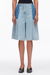 Light Blue Ghost Patch Lightweight Denim Bermuda Shorts | 3.1 Phillip Lim