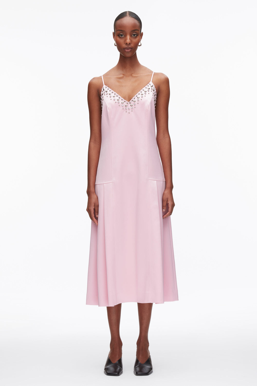 Lotus Studded Satin Pleated Cami Midi Dress | 3.1 Phillip Lim