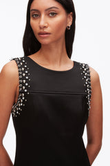 Black Studded Satin Sleeveless Midi Dress | 3.1 Phillip Lim