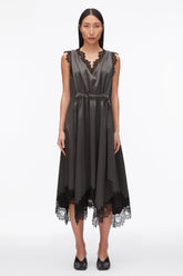 Slate V-Neck Midi Dress with Lace Trim | 3.1 Phillip Lim