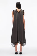 Slate V-Neck Midi Dress with Lace Trim | 3.1 Phillip Lim