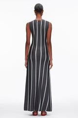 Slate Multi Stripe Midi Dress with Fringe Waist Tie | 3.1 Phillip Lim
