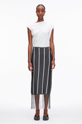 Slate Multi Stripe Midi Skirt with Fringe | 3.1 Phillip Lim