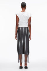 Slate Multi Stripe Midi Skirt with Fringe | 3.1 Phillip Lim