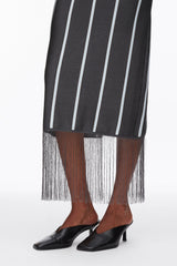 Slate Multi Stripe Midi Skirt with Fringe | 3.1 Phillip Lim