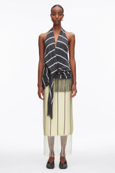 Slate Multi Draped Stripe Halter Top with Fringe | 3.1 Phillip Lim