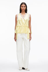 Yuzu Sleeveless Satin V-Neck with Lace Trim | 3.1 Phillip Lim