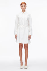 White Belted Structured Cotton Shirt Dress | 3.1 Phillip Lim