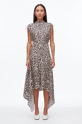 Chalk Multi Leopard Ruched Handkerchief Dress | 3.1 Phillip Lim