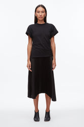 Black-Black T-Shirt Combo Dress with Pleated Skirt | 3.1 Phillip Lim