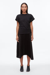 Black-Black T-Shirt Combo Dress with Pleated Skirt | 3.1 Phillip Lim