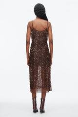 Chocolate Fringe Sequins Slip Dress | 3.1 Phillip Lim