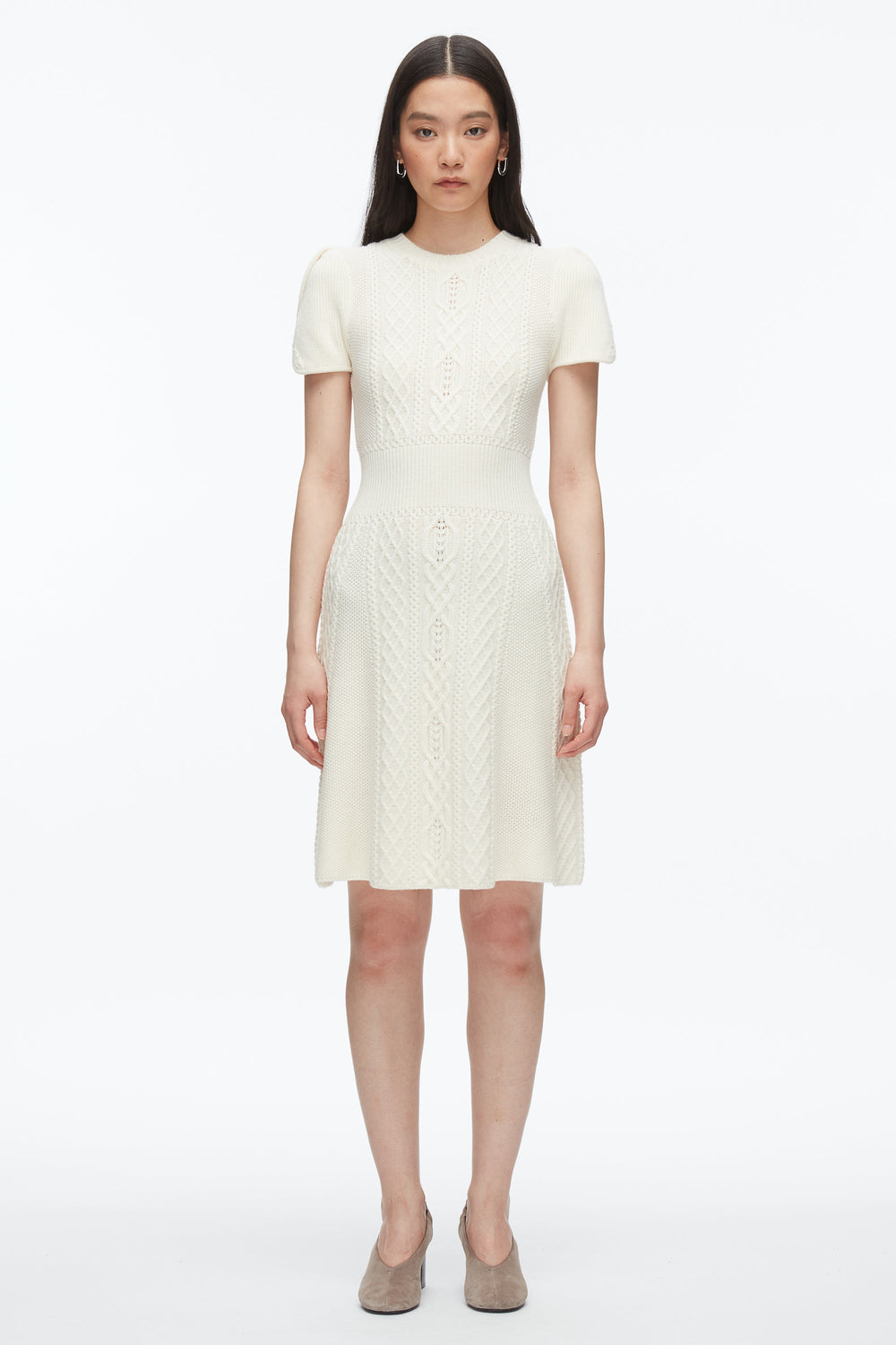 Ivory Cable Mix Tulip Dress | 3.1 Phillip Lim