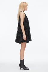 Black Flocked Organza Trapeze Dress | 3.1 Phillip Lim