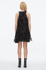 Black Flocked Organza Trapeze Dress | 3.1 Phillip Lim