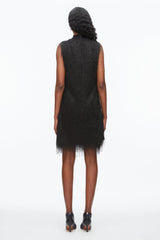 Black Fringe Mock Neck Shift Dress | 3.1 Phillip Lim
