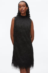Black Fringe Mock Neck Shift Dress | 3.1 Phillip Lim