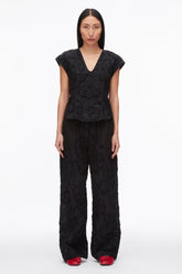 Black Embroidered Cap Sleeve Top | 3.1 Phillip Lim