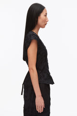 Black Embroidered Cap Sleeve Top | 3.1 Phillip Lim