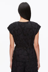 Black Embroidered Cap Sleeve Top | 3.1 Phillip Lim