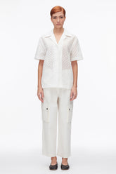 White Broderie Anglaise Patchwork Camp Shirt | 3.1 Phillip Lim