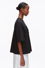 Black Trapeze T-Shirt with Floral Appliqué | 3.1 Phillip Lim