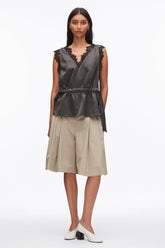 Slate Sleeveless Satin V-Neck with Lace Trim | 3.1 Phillip Lim