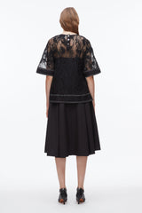 Black Dimensional Lace Flounce Top | 3.1 Phillip Lim