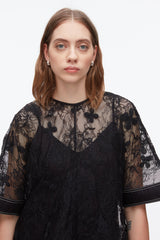 Black Dimensional Lace Flounce Top | 3.1 Phillip Lim