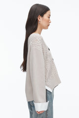 Oyster Cable Mix Boyfriend Cardigan | 3.1 Phillip Lim